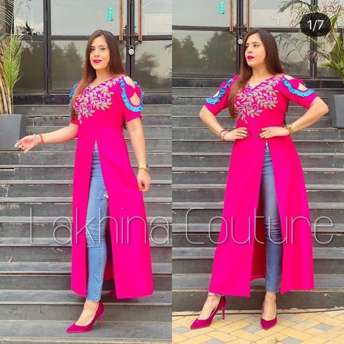 Magenta Rayon kurti