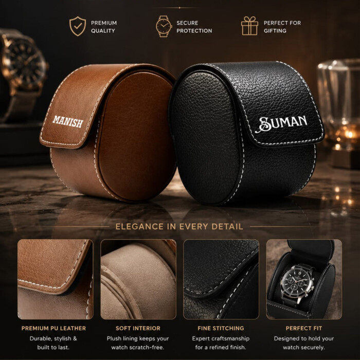 Premium Leatherette Watch Box – Personalized Gift